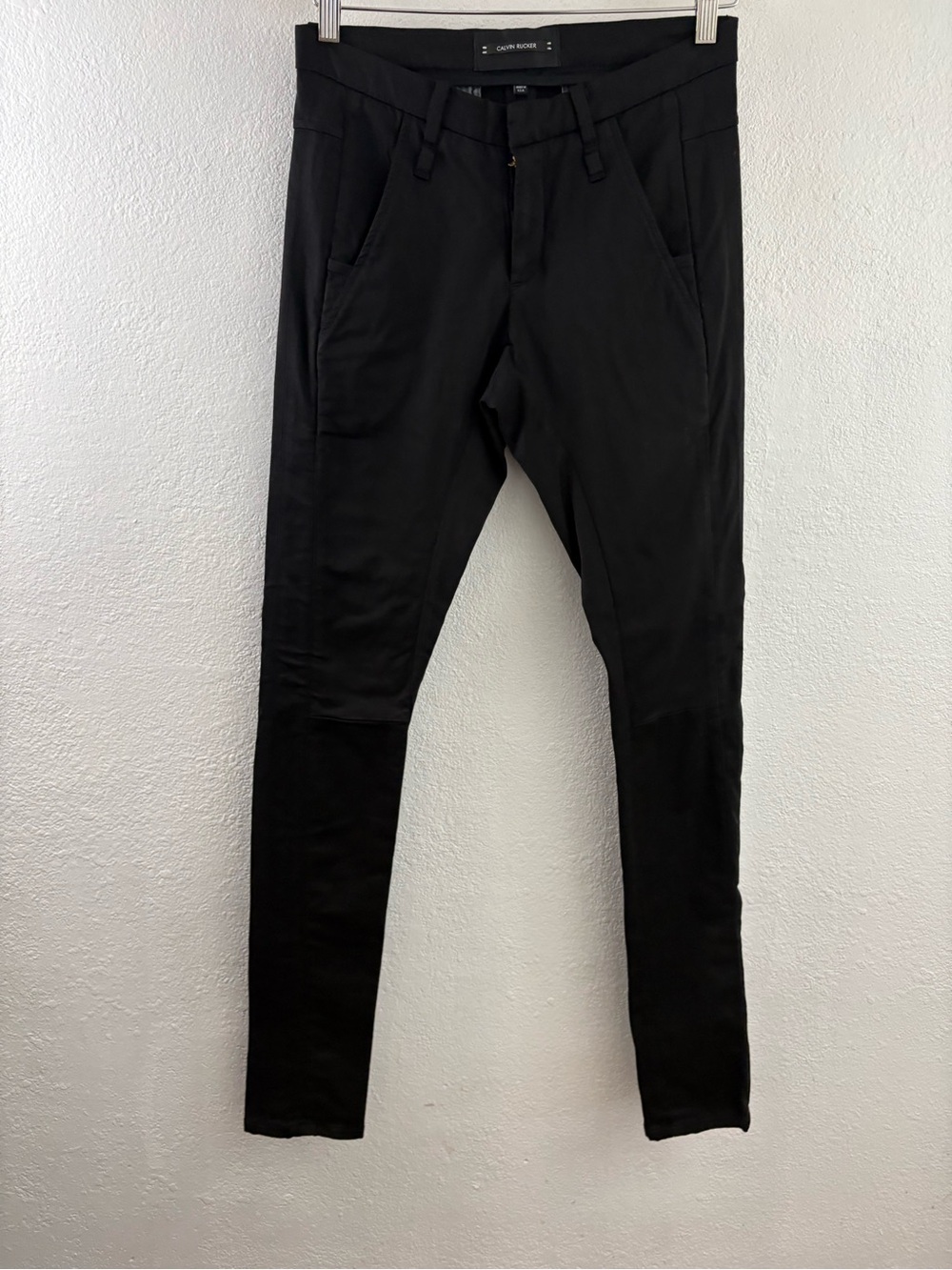 Calvin Rucker Walking On The Sun black ponte knit skinny pants size 25